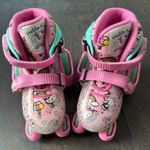 Hello Kitty Pink and Green Kids Roller Skates